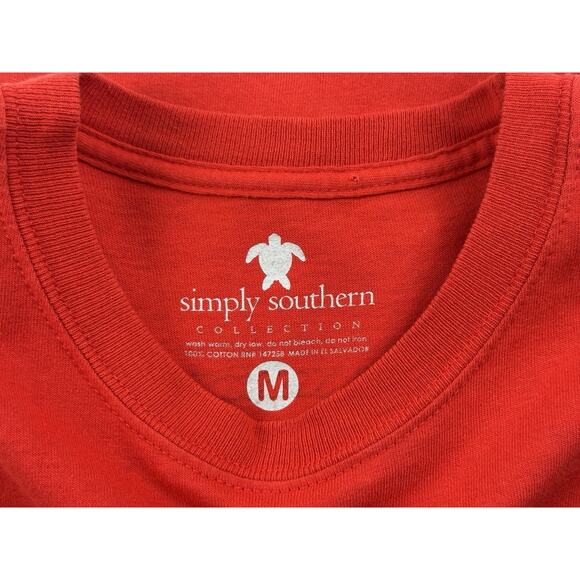 Simply Southern Shirt Womens Medium Red Nauti Or Nice Preppy Holiday Long Sleeve - Picture 3 of 11